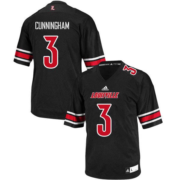 Men Louisville Cardinals #3 Malik Cunningham College Football Jerseys Sale-Black